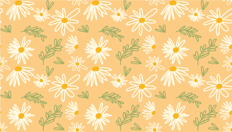 Cheerful Daisy Pattern flower vinyl rug - TenStickers
