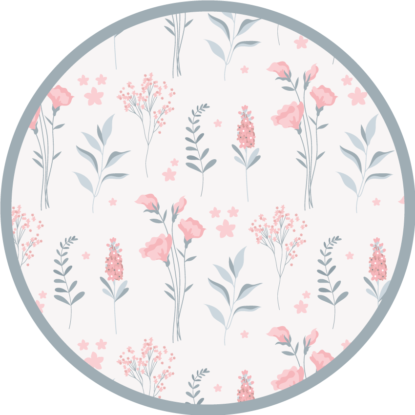 Blossoming elegant pattern flower vinyl rug - TenStickers
