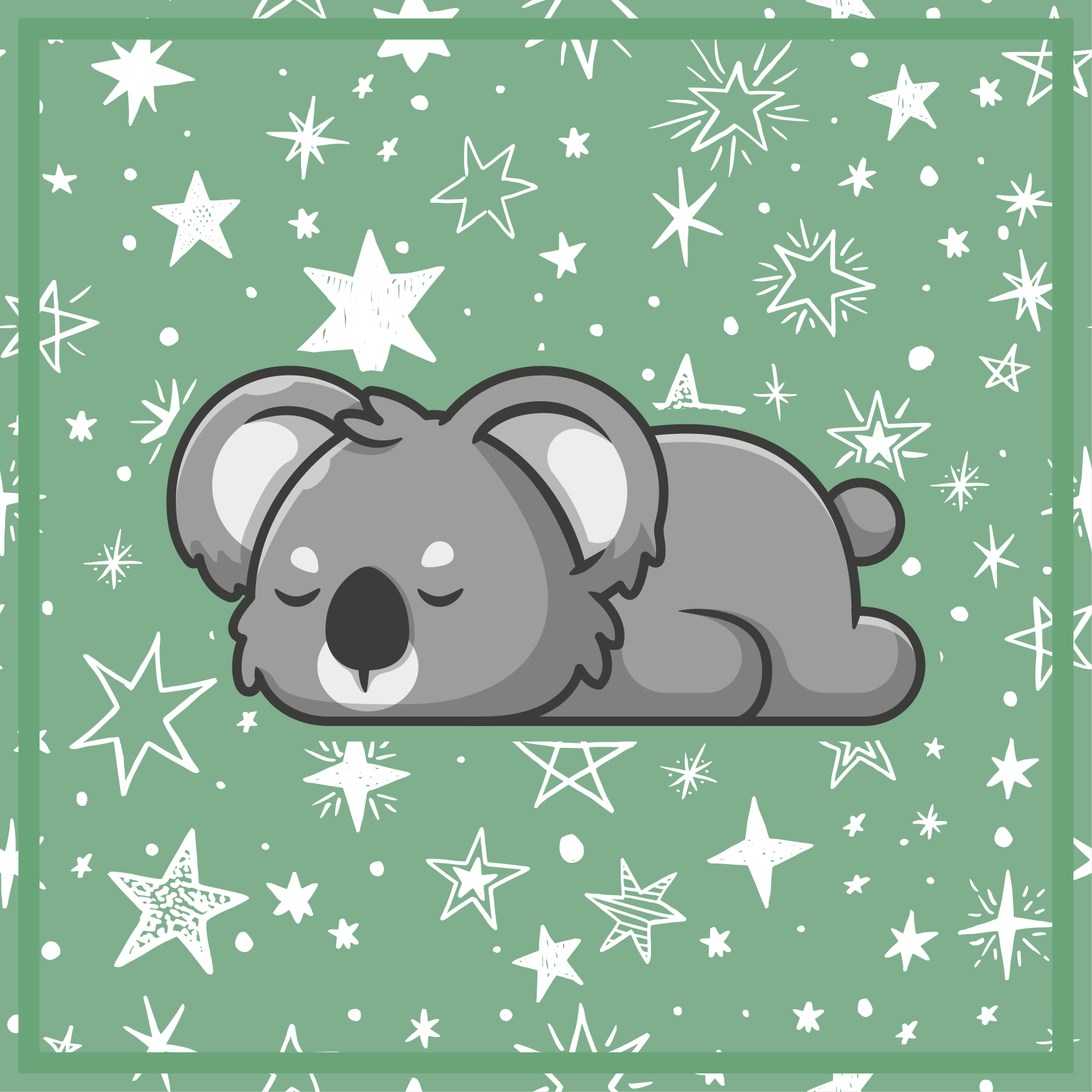 Sleeping Koala Stars kids vinyl rug - TenStickers