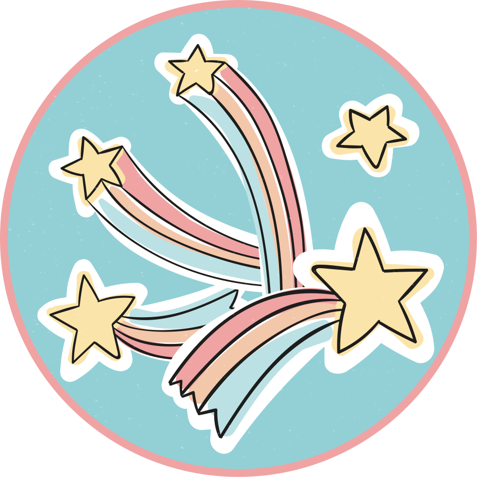 COLORFUL RAINBOW STARS kids vinyl rug - TenStickers