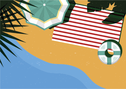 Beach Picnic Scene nature vinyl rug - TenStickers