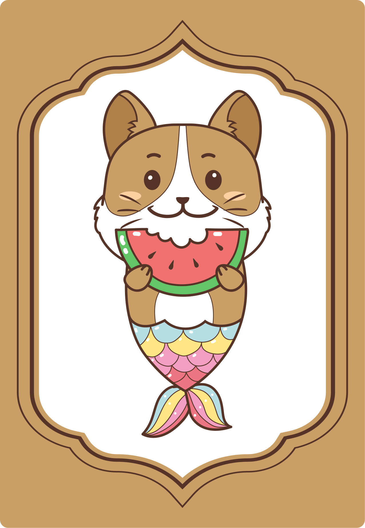 Cute Mermaid Character animal vinyl rug - TenStickers