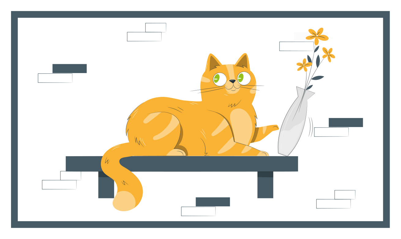 Playful Cat Scene vinyl rug - TenStickers