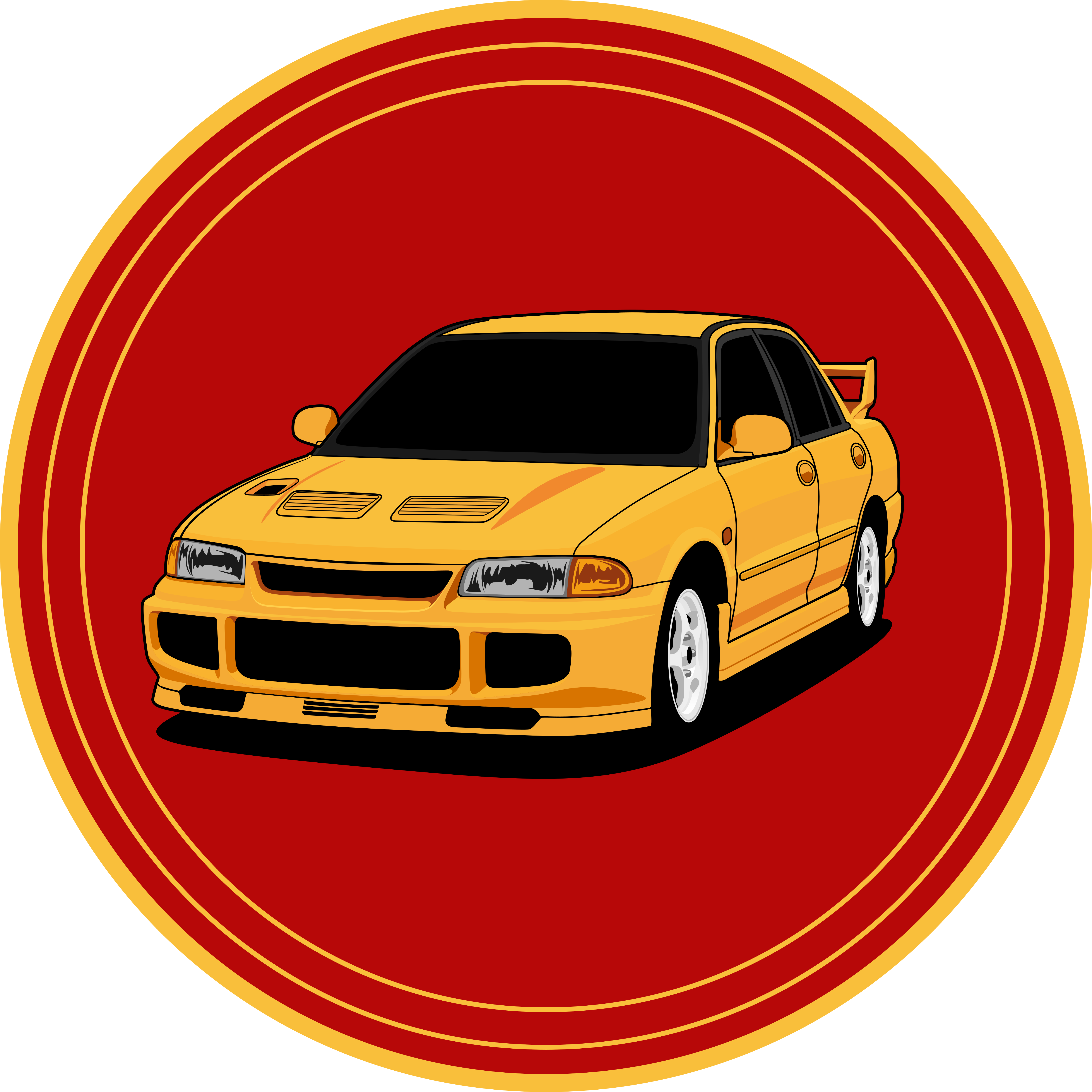 YELLOW SPORTS CAR teenager vinyl rug - TenStickers