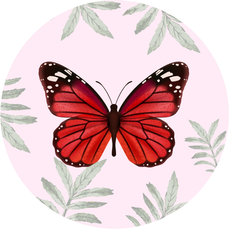Butterfly Design flower vinyl rug - TenStickers