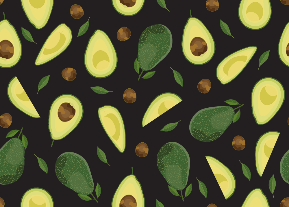 Many avocados with seeds  kitchen floor tiles - TenStickers