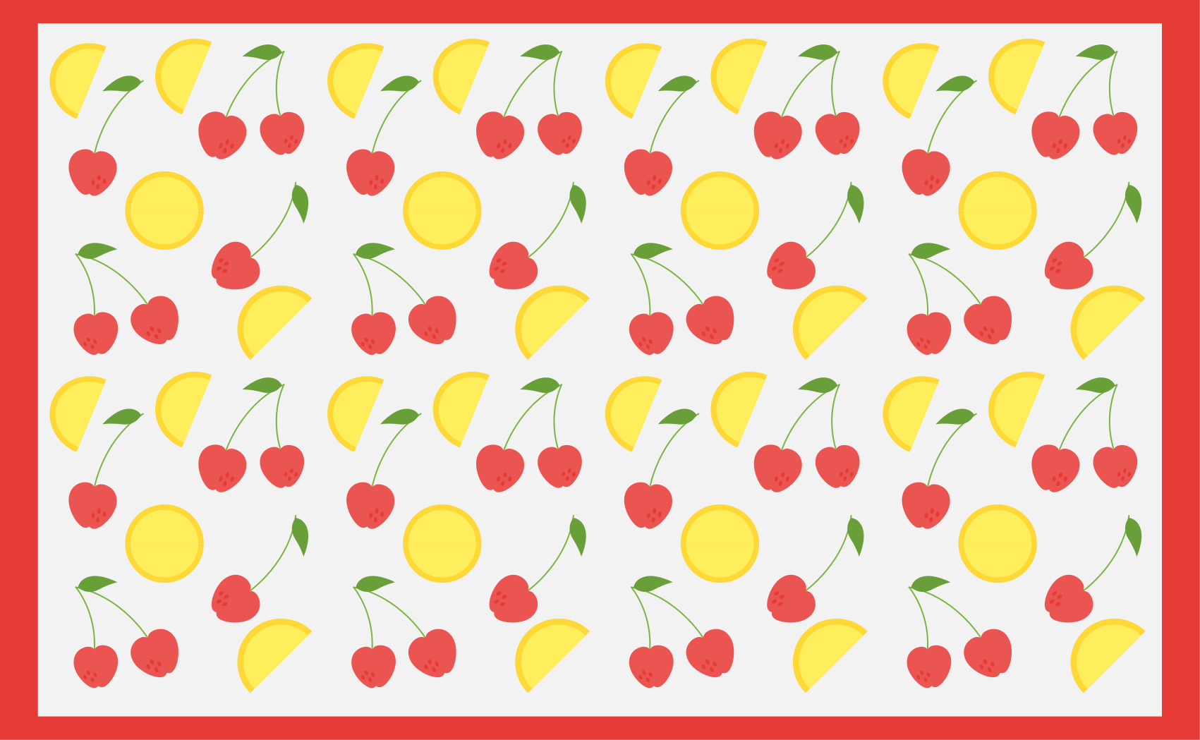 Cherry and Lemon Motif kitchen vinyl rug - TenStickers