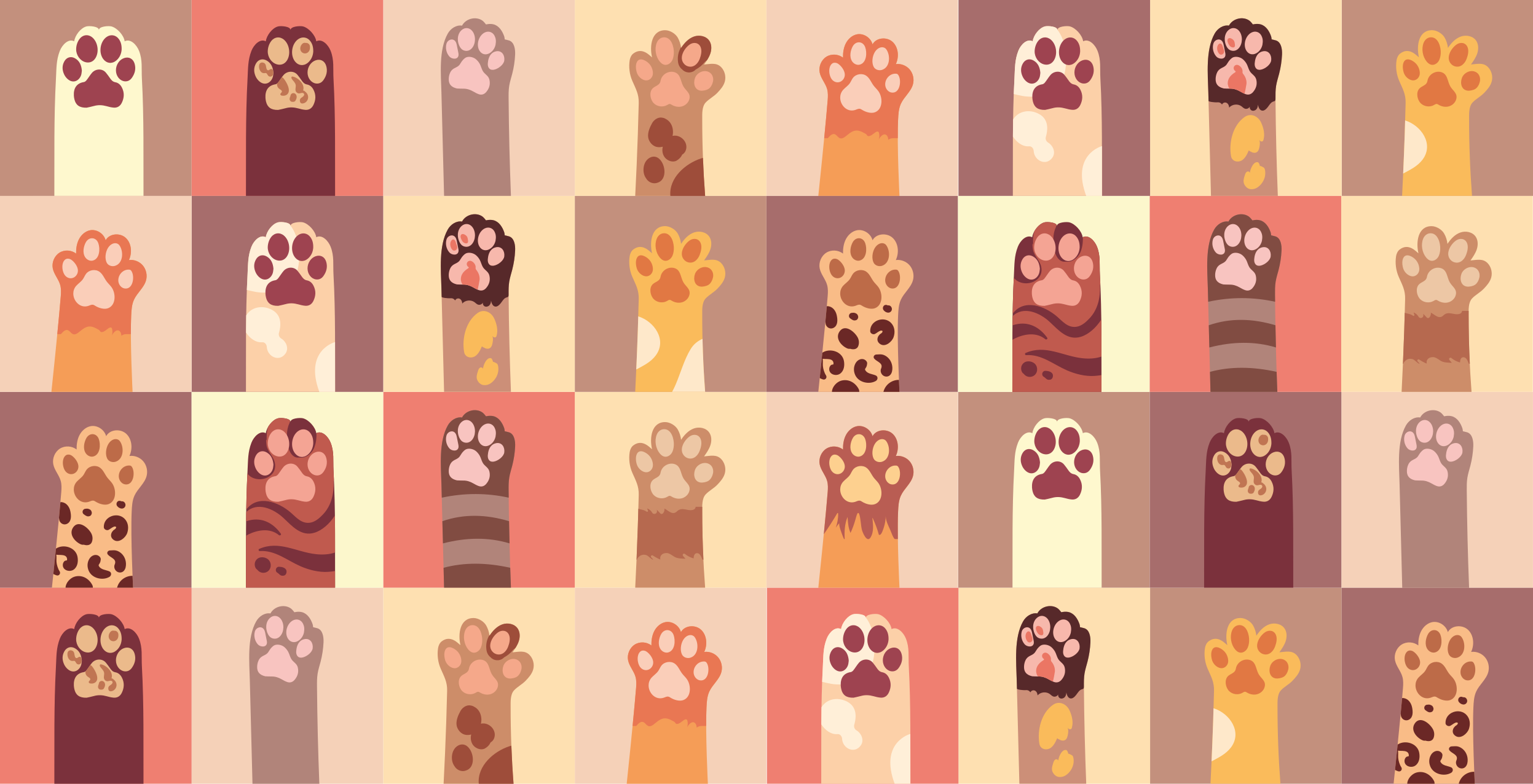 Vibrant Paw Prints animal print vinyl rug - TenStickers