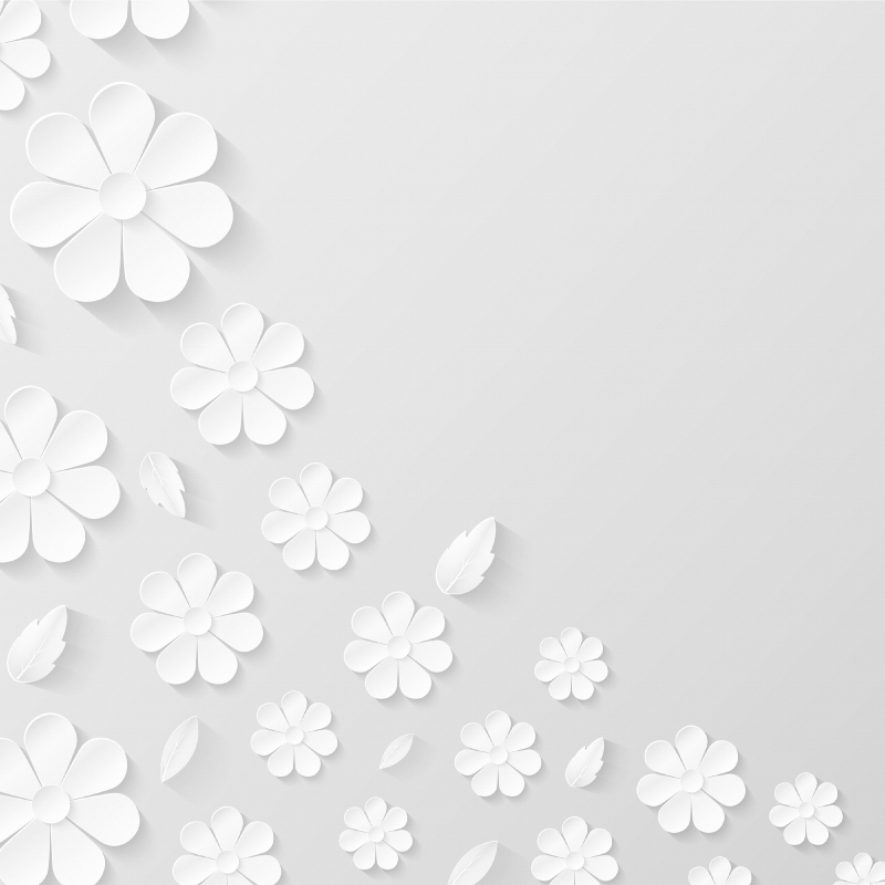 White Floral Pattern flower vinyl rug - TenStickers
