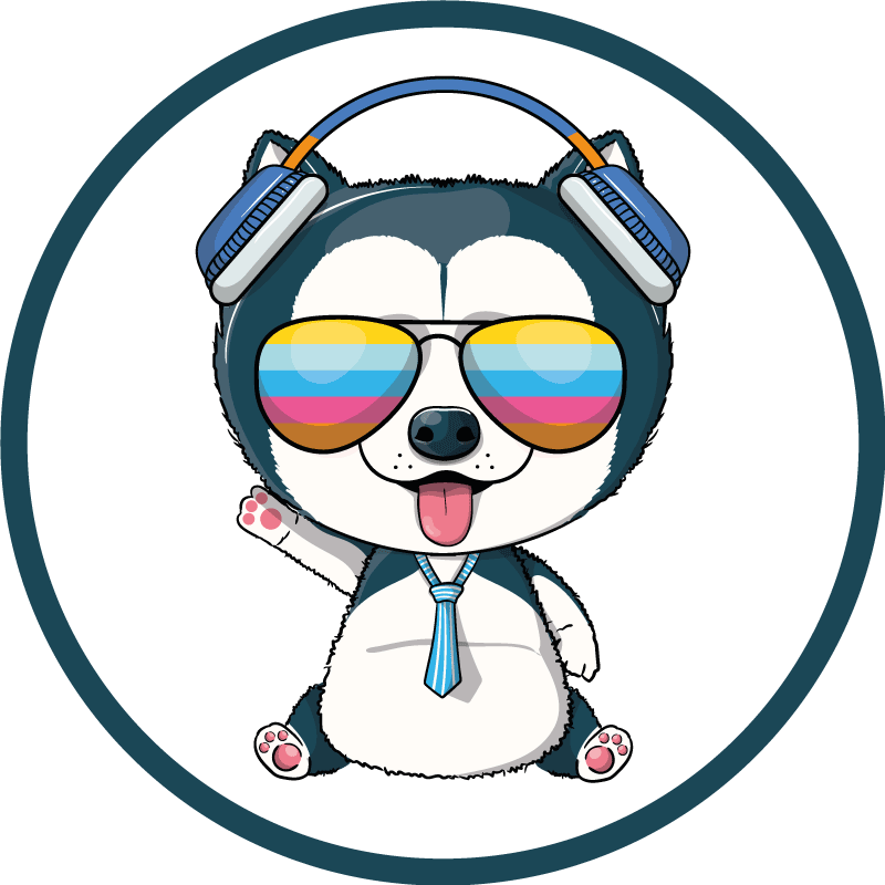 Cool Doggy Character kids vinyl rug - TenStickers