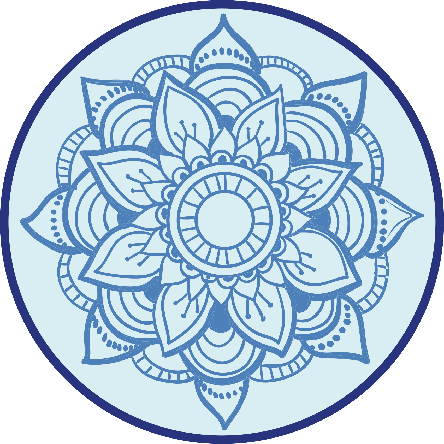 African style blue mandala vinyl rug - TenStickers