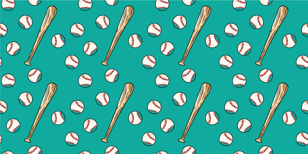 white baseball ball brown bat design vinyl  rug - TenStickers