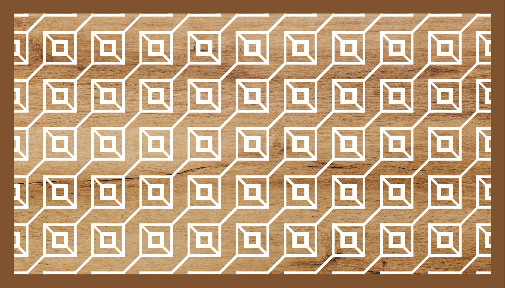 Geometric Motifs wood vinyl rug - TenStickers