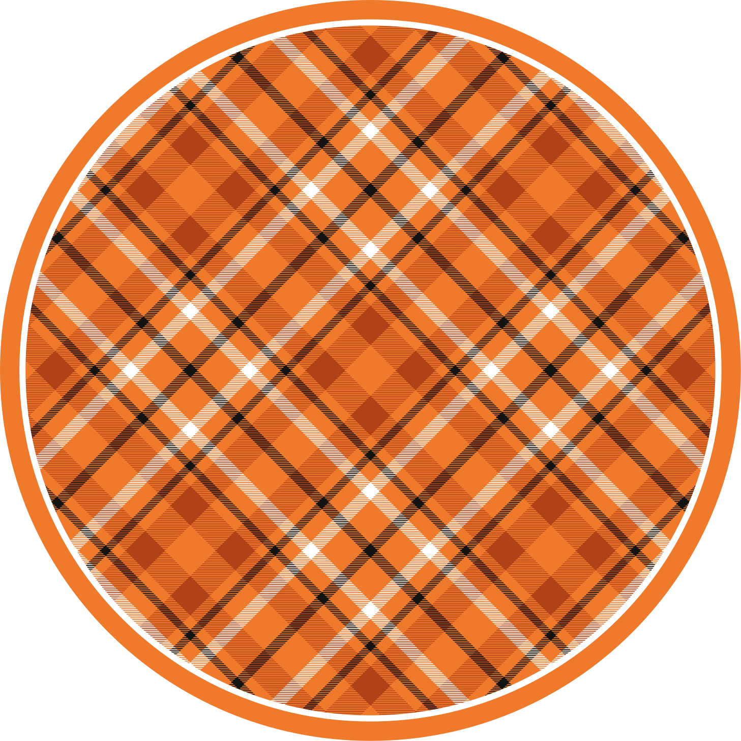 Plaid Pattern Charm circular vinyl rug - TenStickers
