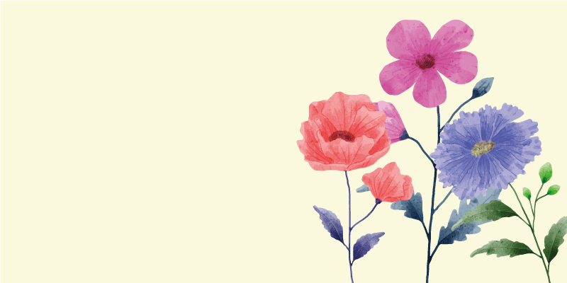 Flower vinyl rug in lively botanical design - TenStickers