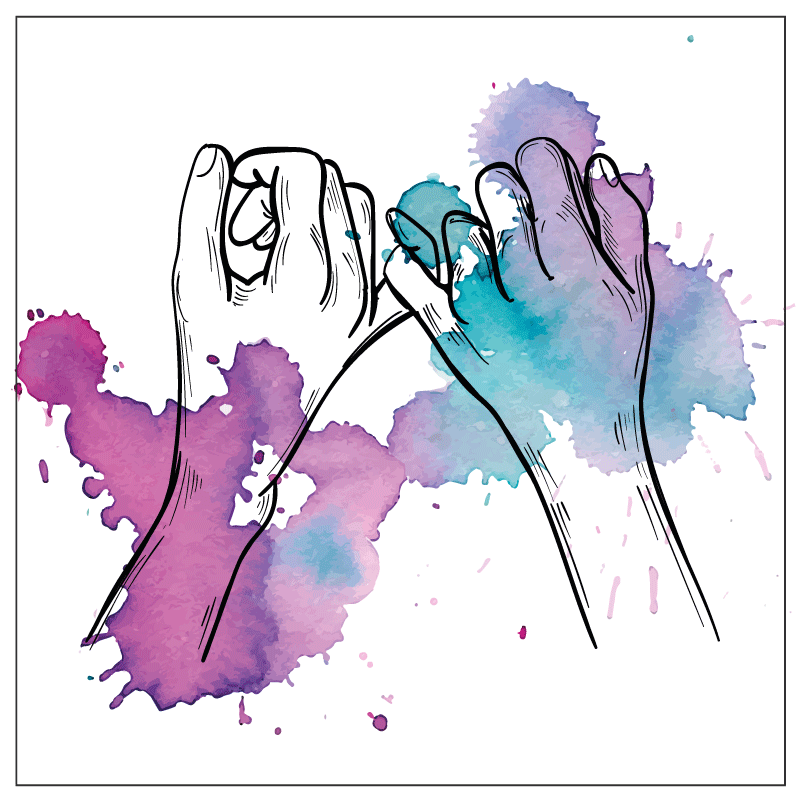 Hands Pinky Promise teenager vinyl rug - TenStickers