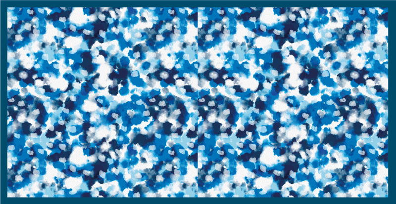 Shades of blue watercolor stain rectangular rug - TenStickers