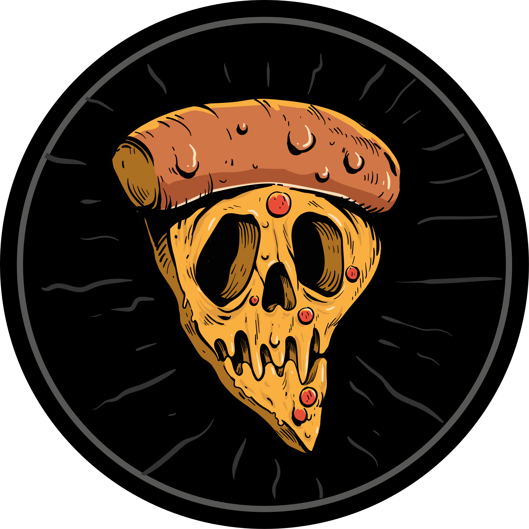 Skull Pizza Slices teenager vinyl rug - TenStickers