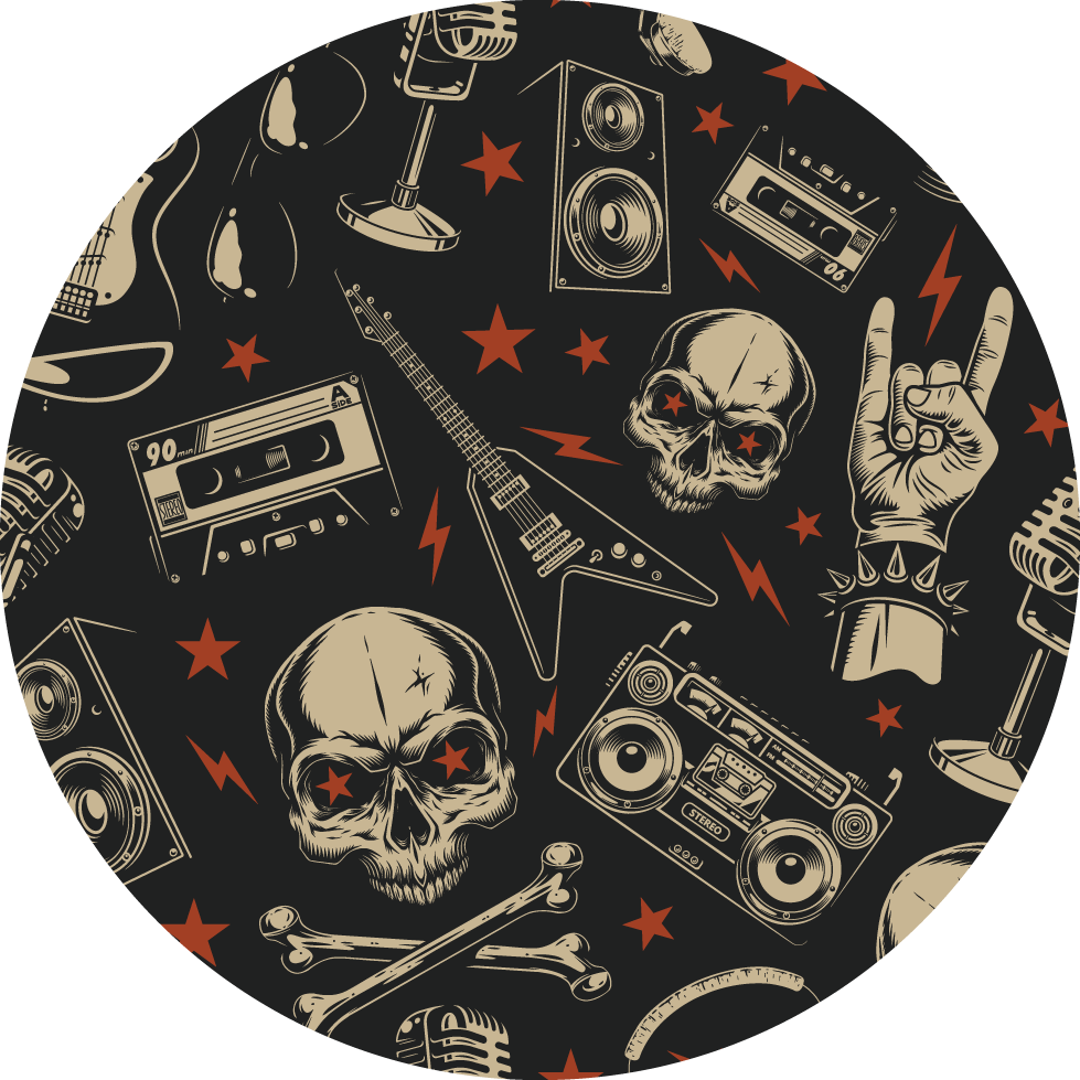 Rock Music Style teenager vinyl rug - TenStickers