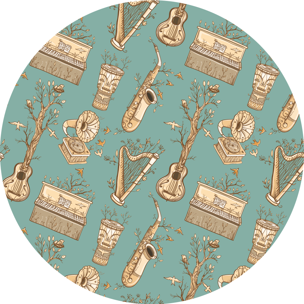 Musical Instruments Harmony vinyl rug - TenStickers