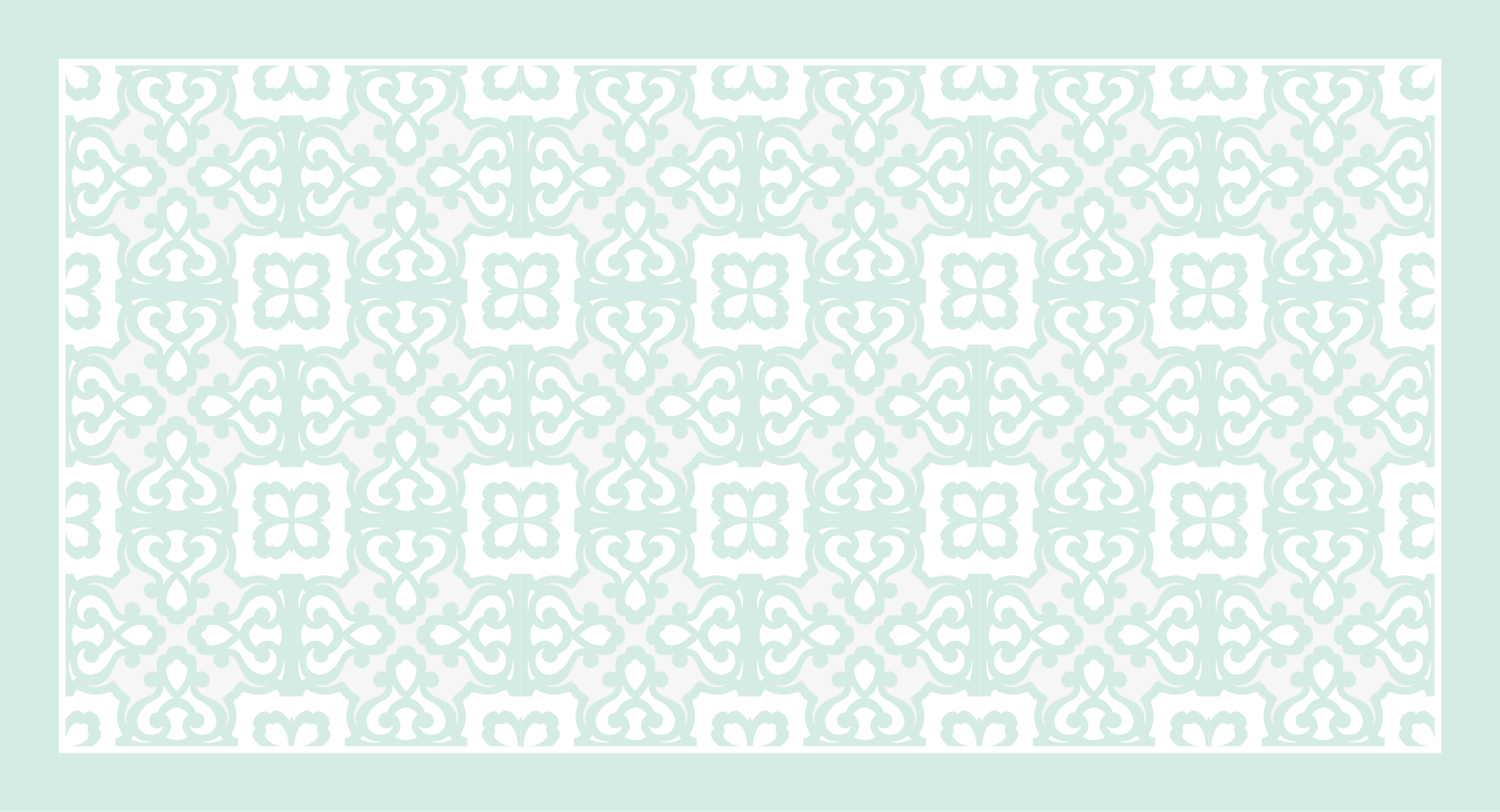 Elegant turquoise tile vinyl rug - TenStickers