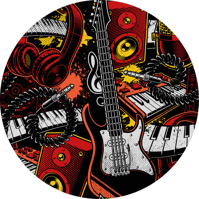 Vinyl rug musical instruments medley - TenStickers