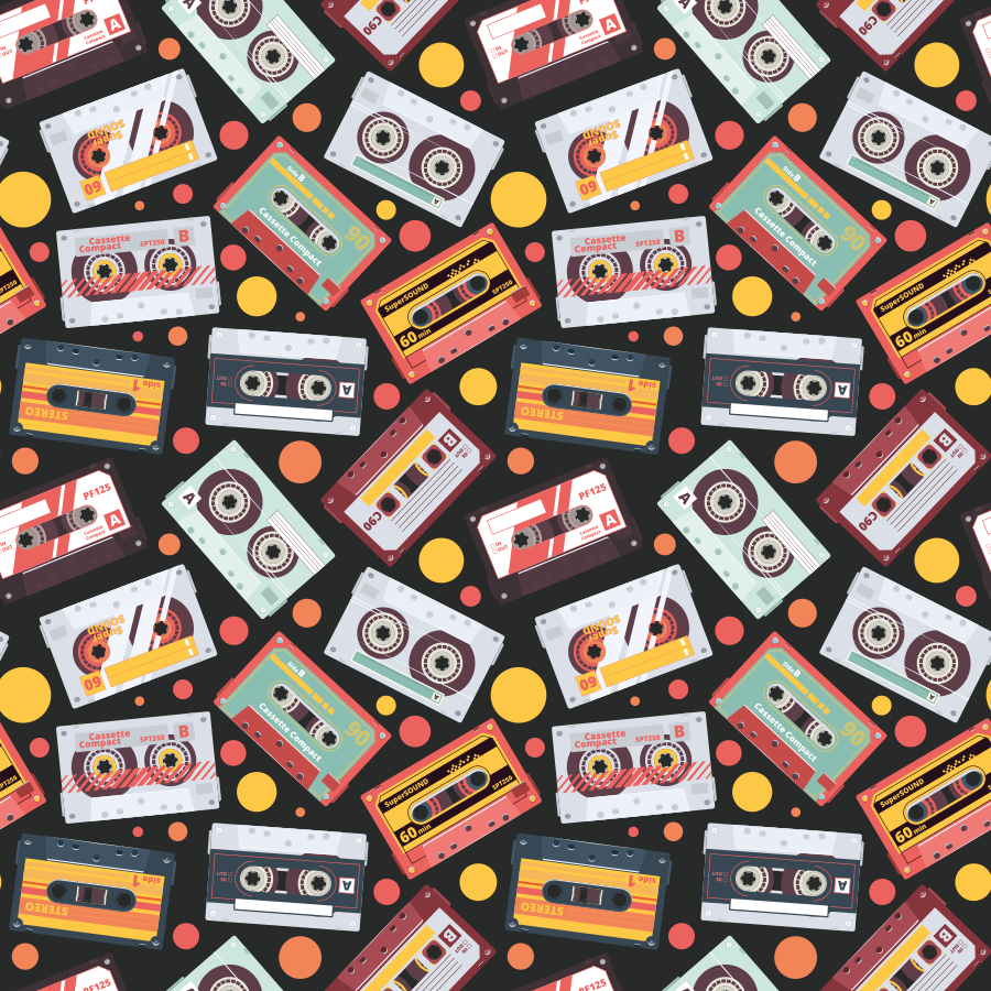 Textured vinyl rug in retro cassette style - TenStickers