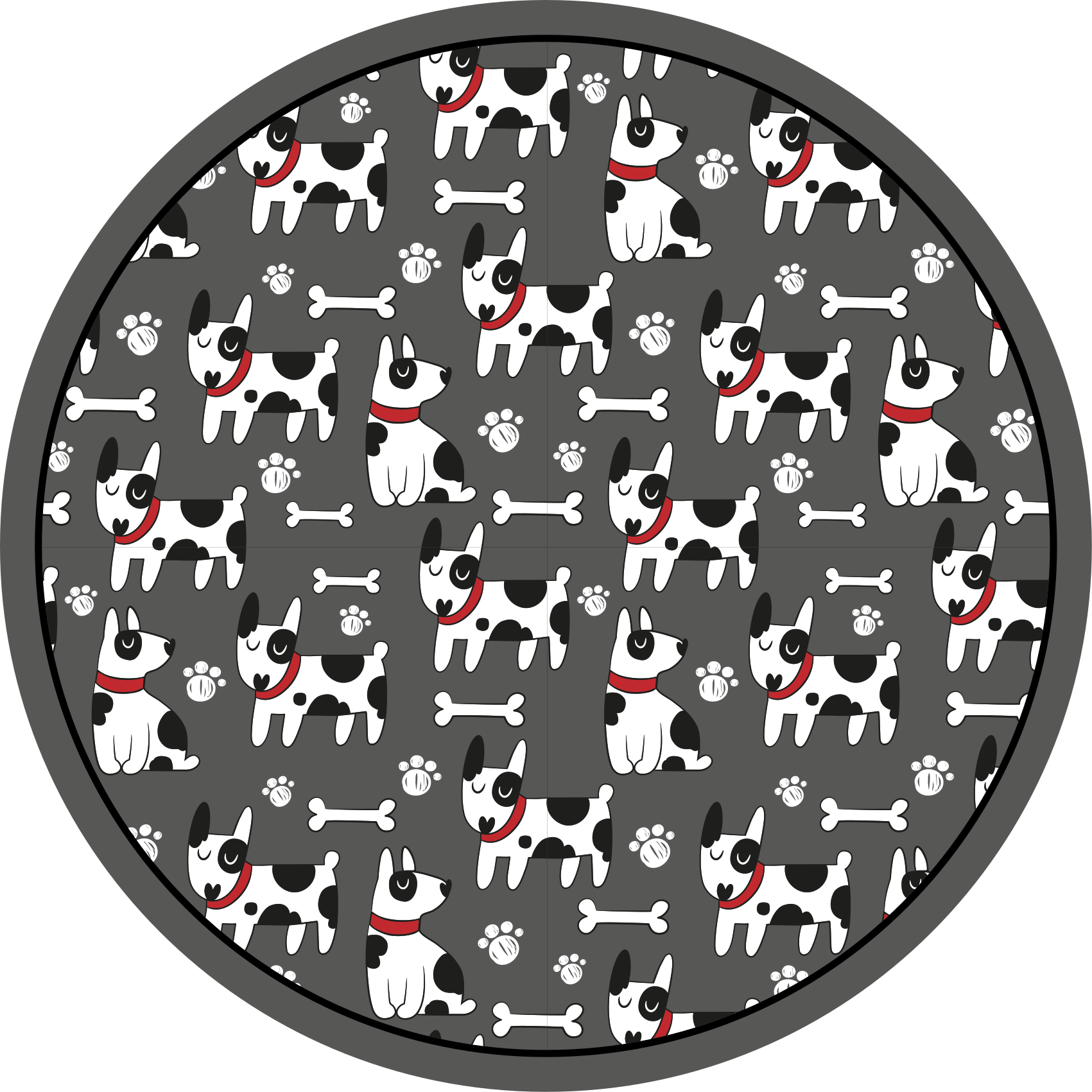 Playful Dog Patterns vinyl rug - TenStickers