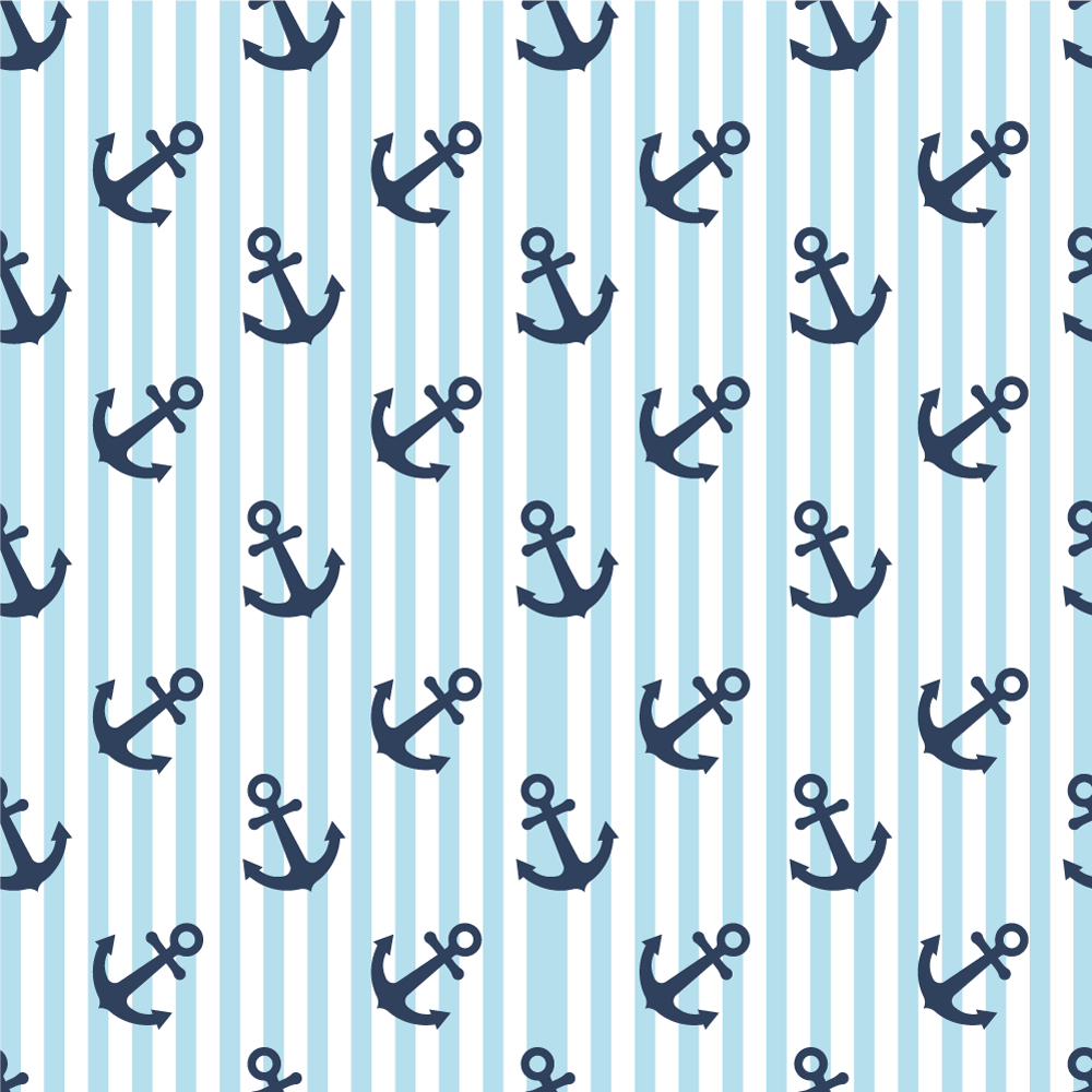 Maritime Anchor Motif stripes vinyl rug - TenStickers