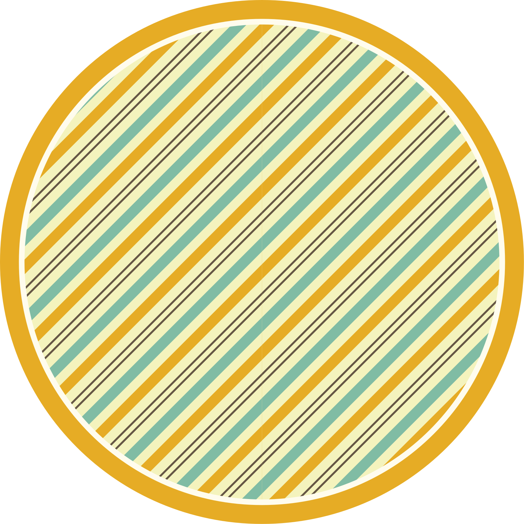 Stripes vinyl rug with round yellow patterns - TenStickers