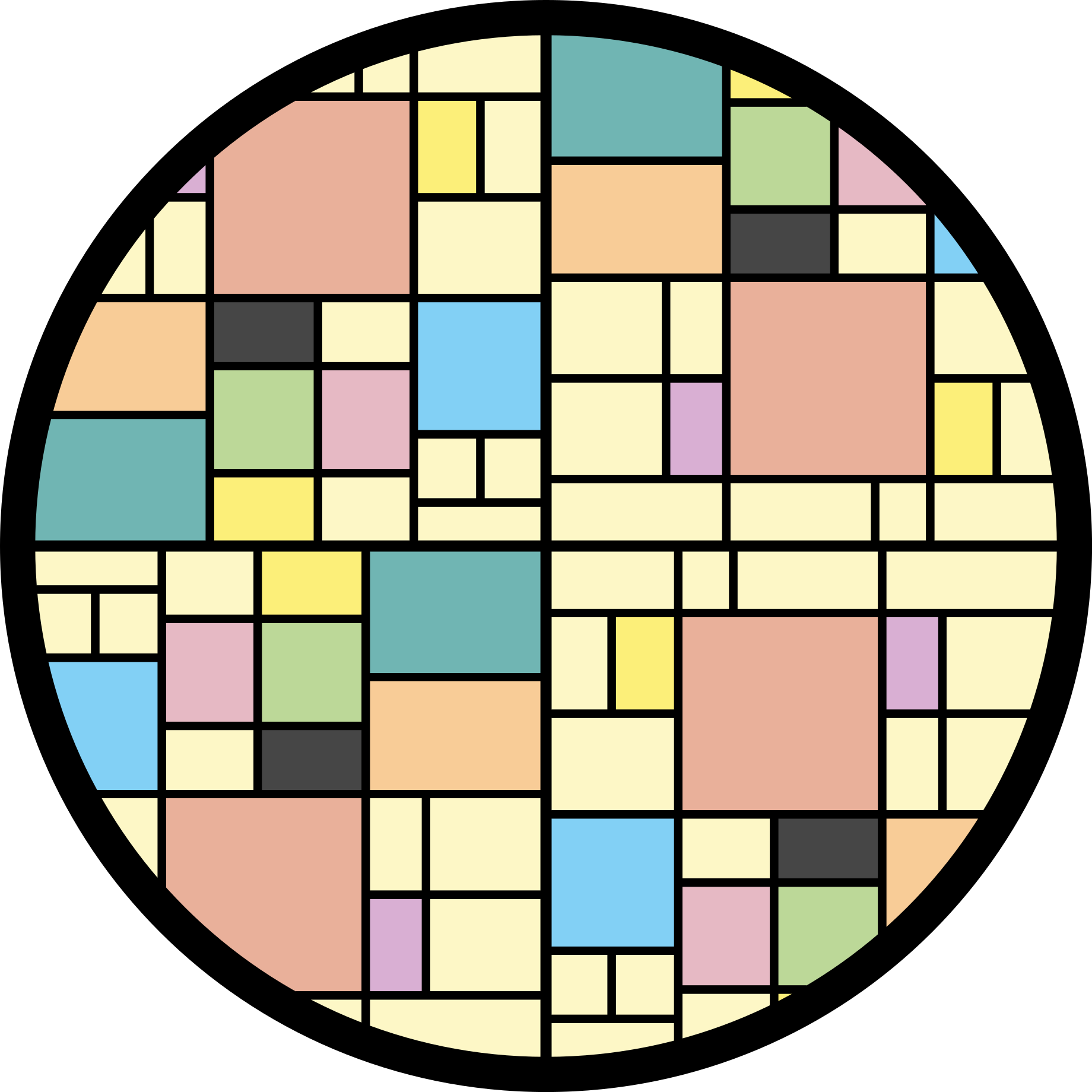 Geometric vinyl rug in colorful block design - TenStickers