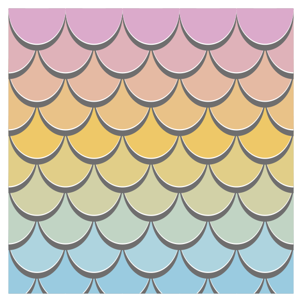 Pastel fish scales vinyl rug - TenStickers