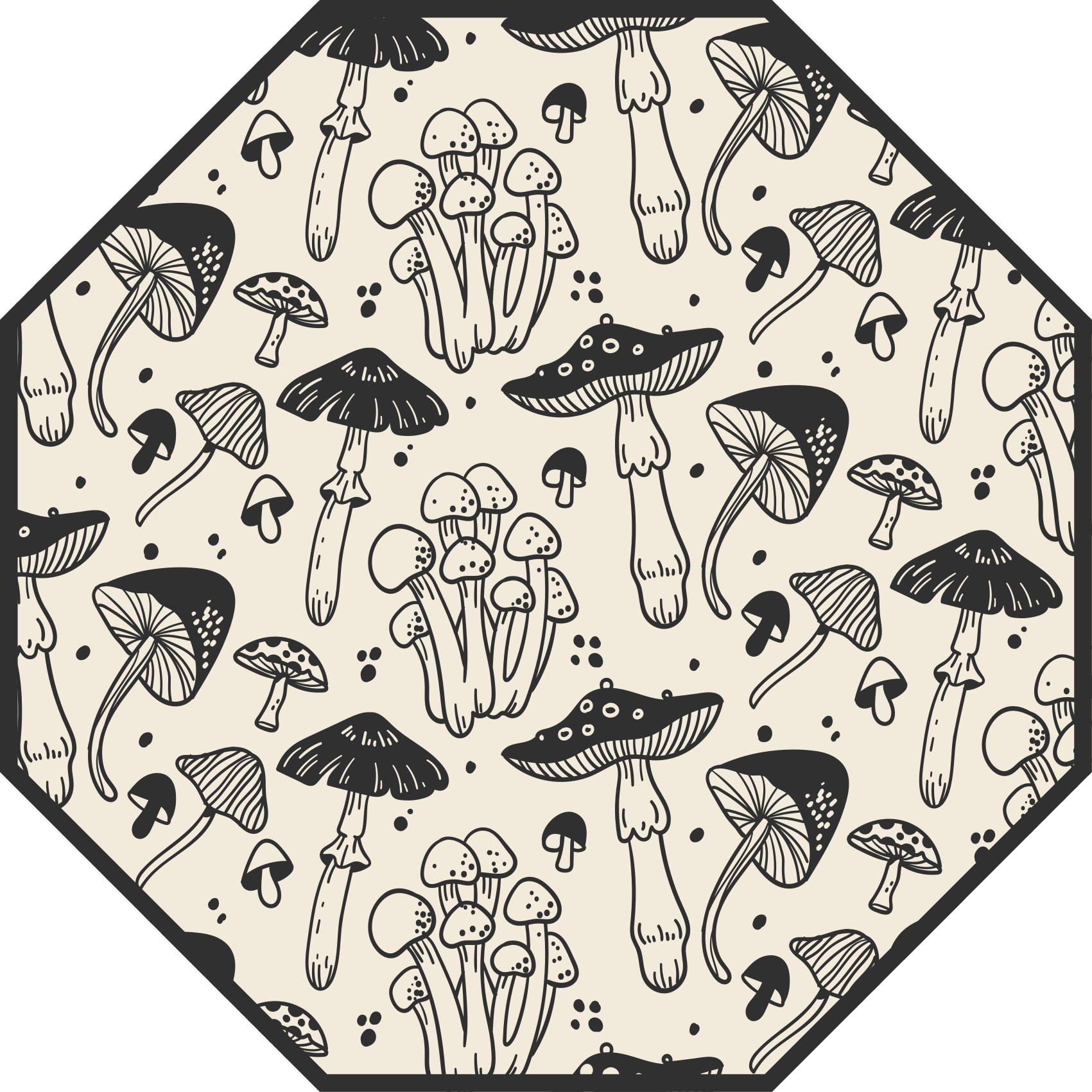 Mushroom realm flower vinyl rug - TenStickers