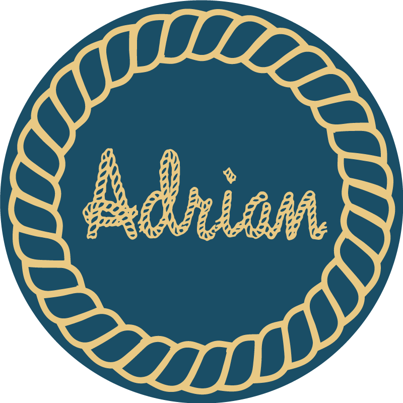 Personalized robe and anchor circular rug - TenStickers