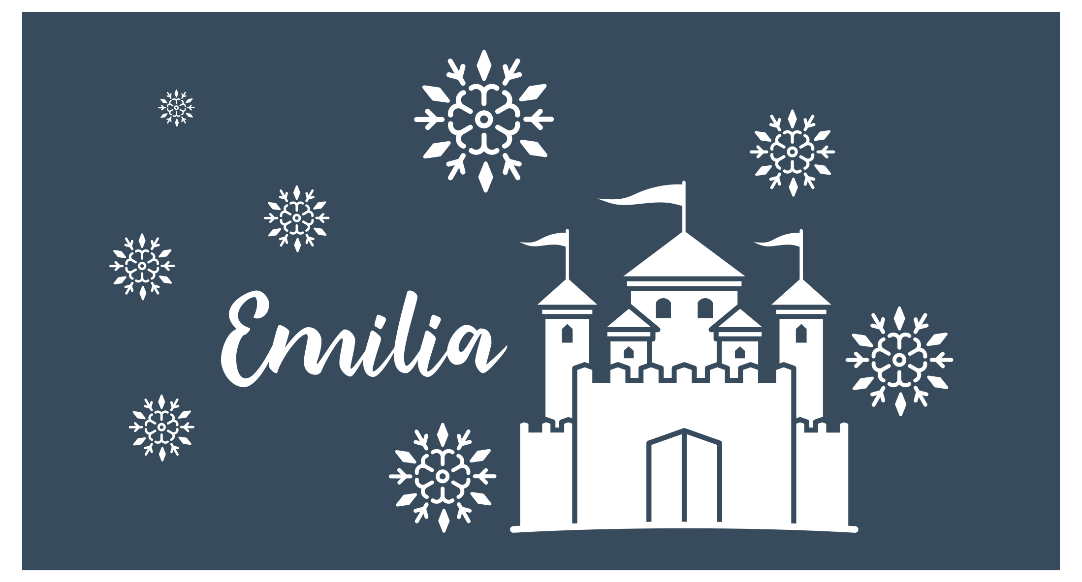 Monocolor castle with name personalised mat - TenStickers