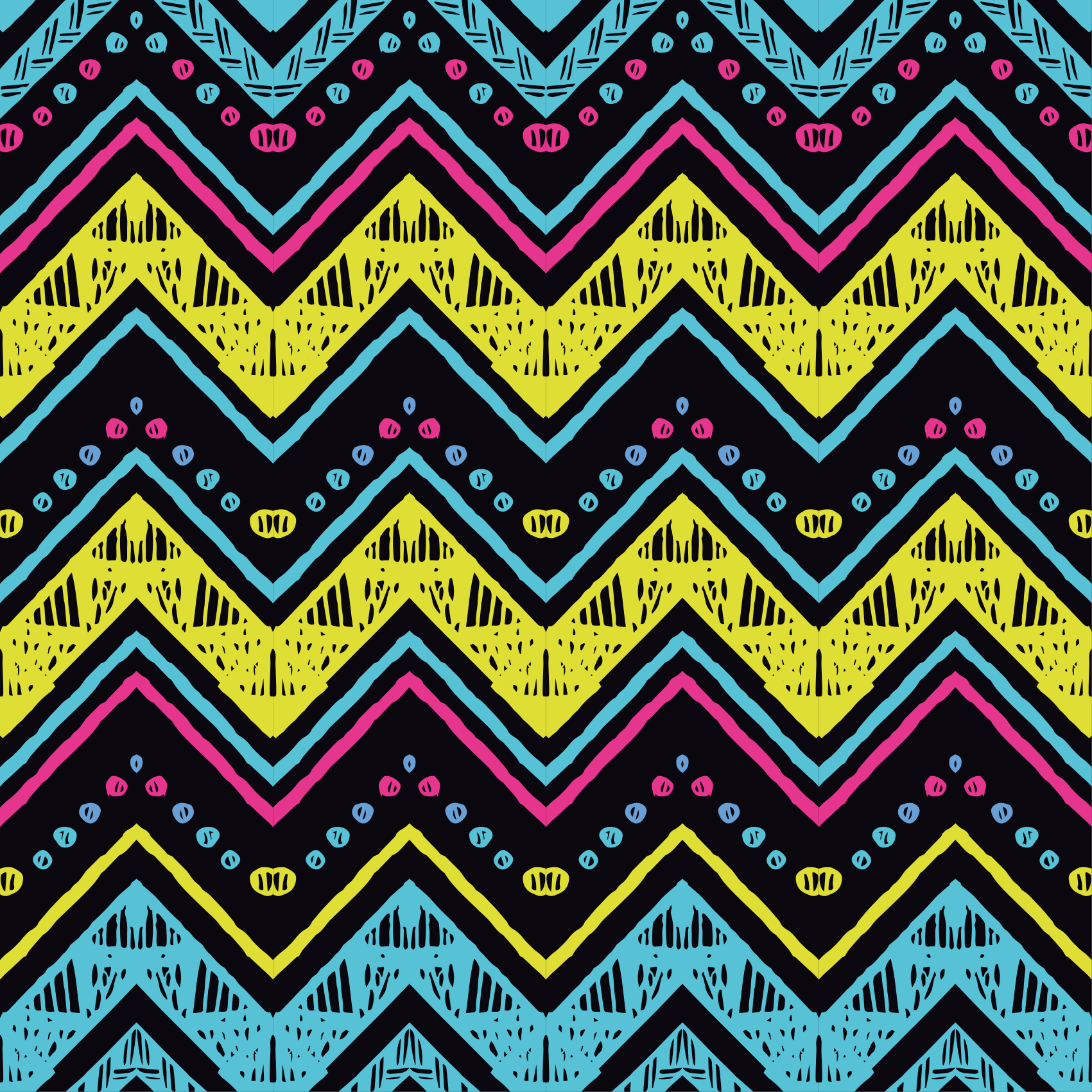 Multicolor zig zag lines pattern ethnic rug - TenStickers