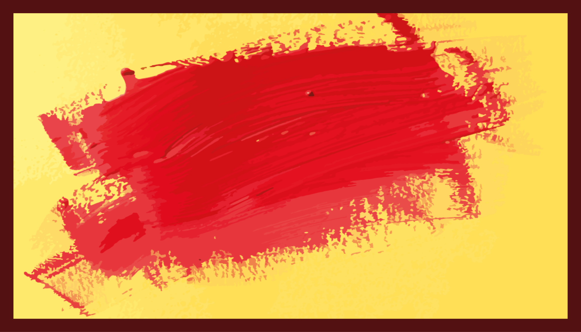 Red paint yellow background rectangular rug - TenStickers