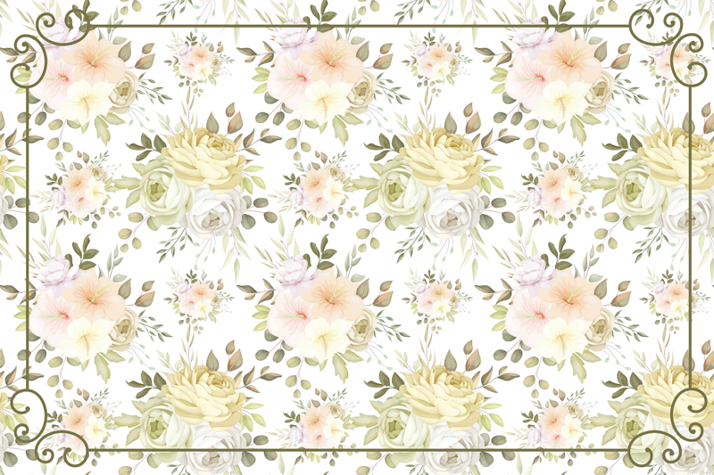 Botanical Grace flower vinyl rug - TenStickers