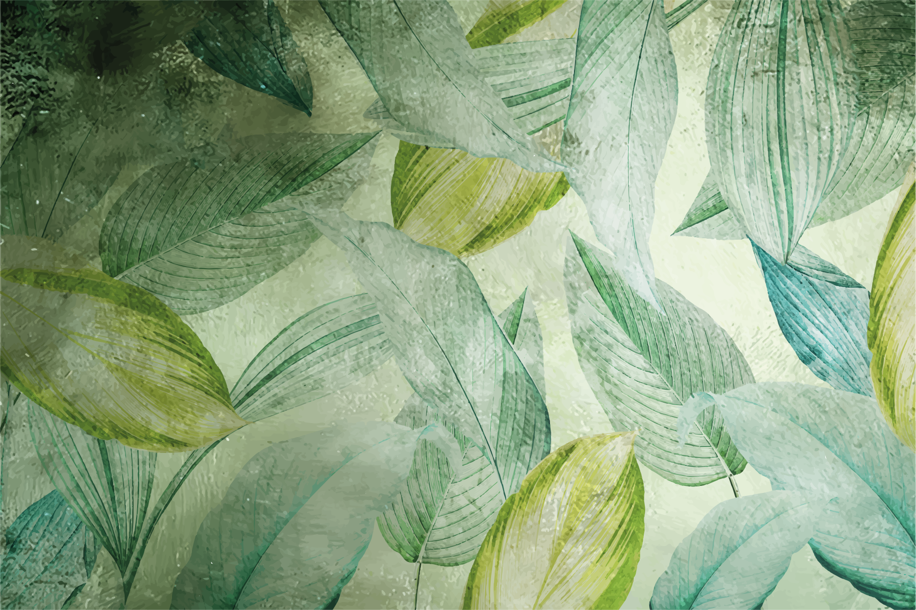 Vibrant Greenery Motif nature vinyl rug - TenStickers