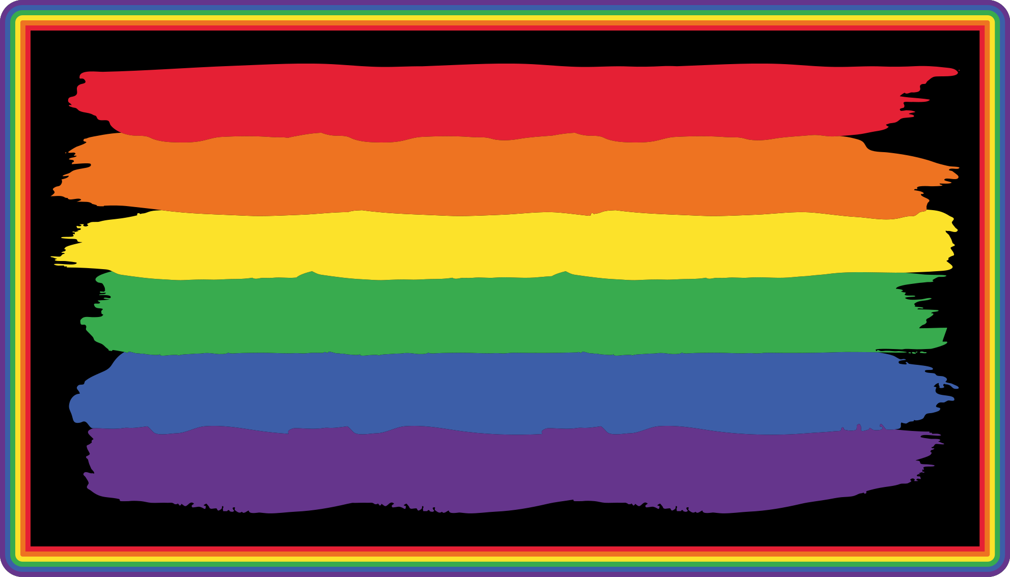 Vibrant Rainbow Lines stripes vinyl rug - TenStickers