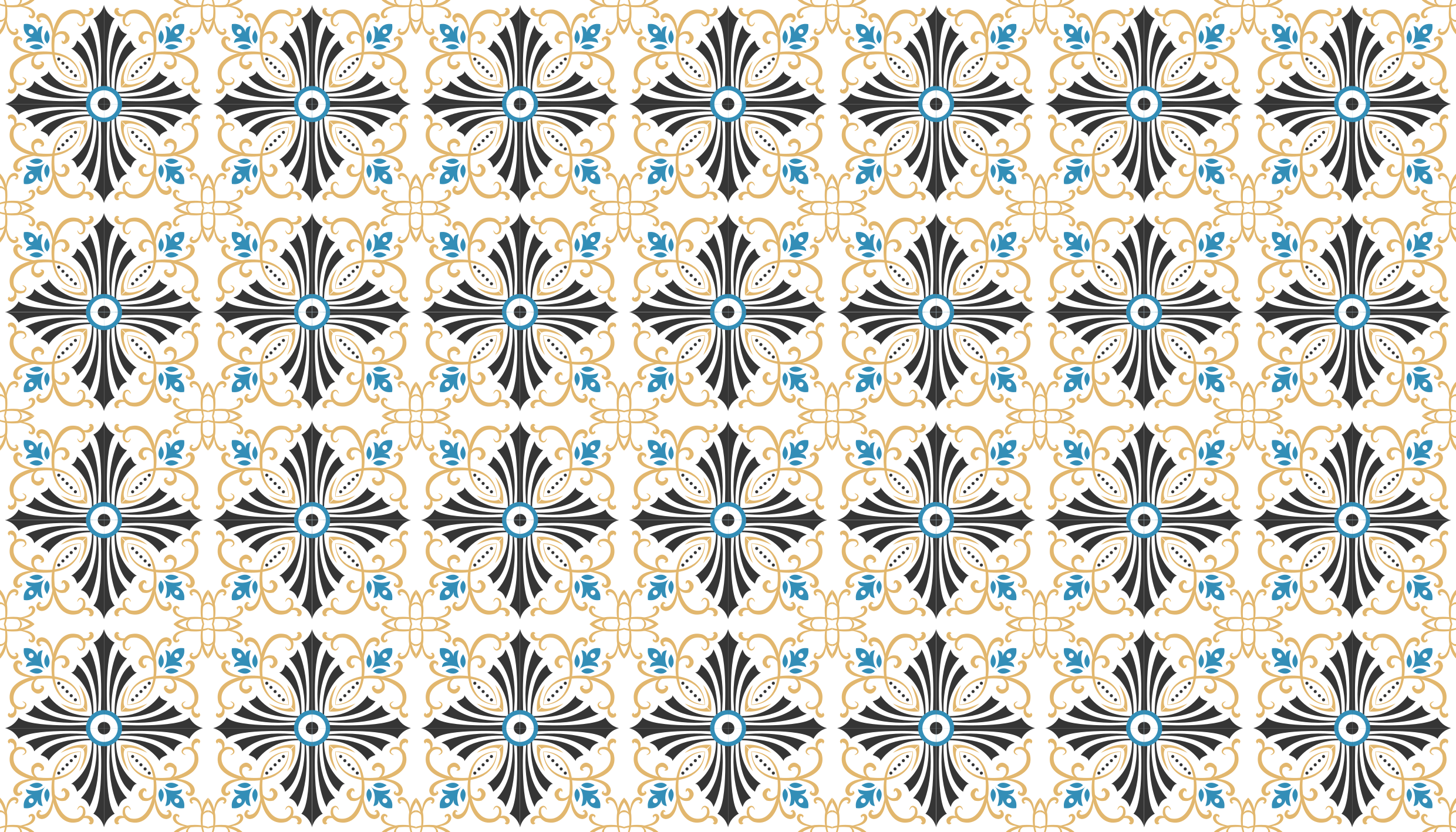 Mosaic vinyl rug in elegant mosaic design - TenStickers