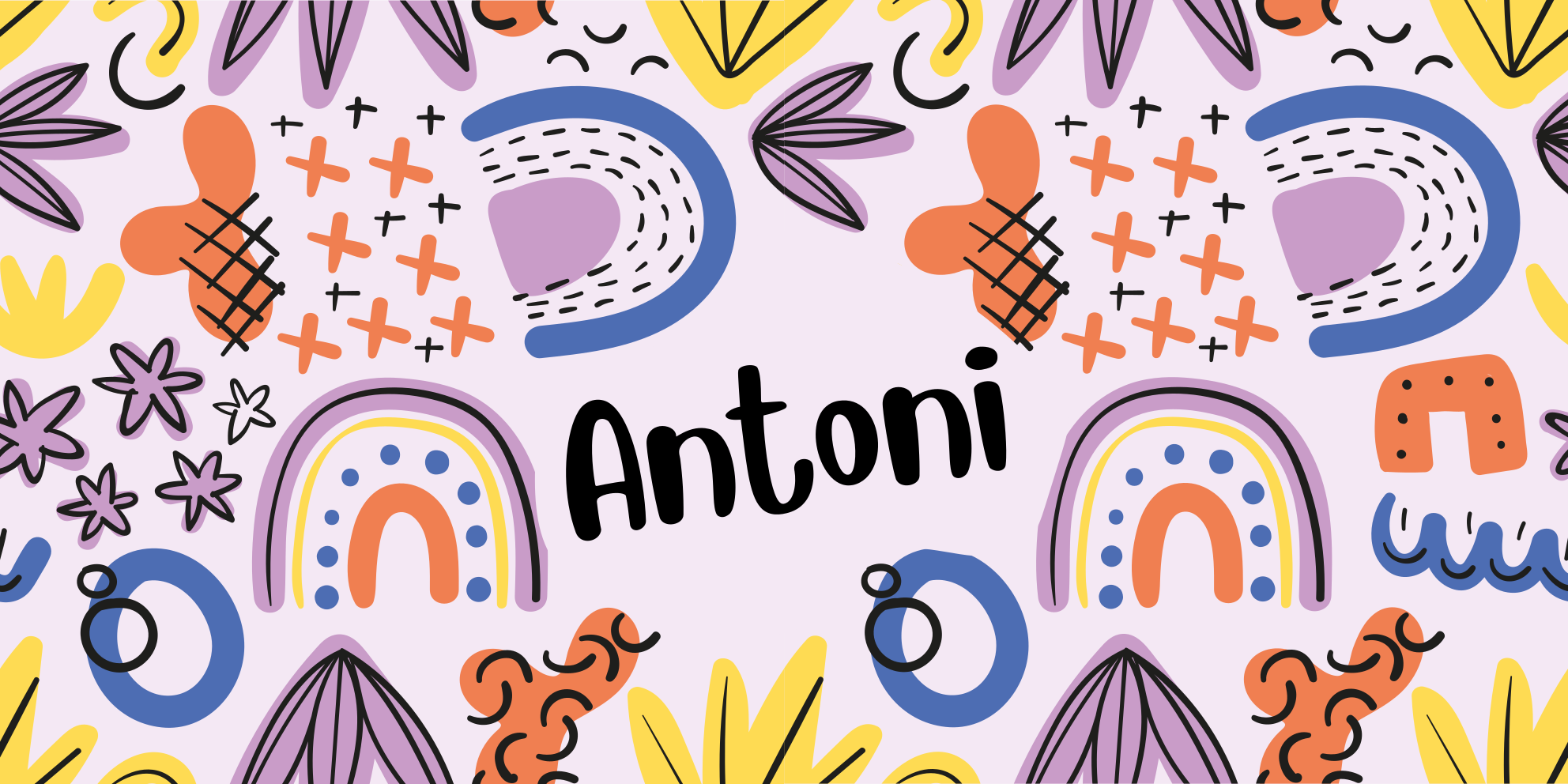 Nordic geometric with name vinyl rug - TenStickers