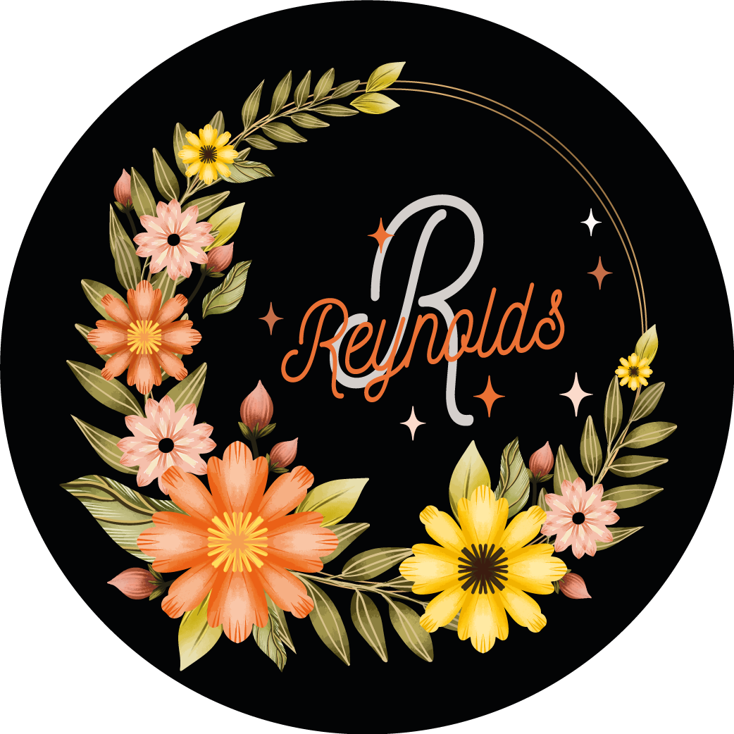 Surname with flowers floral rug - TenStickers