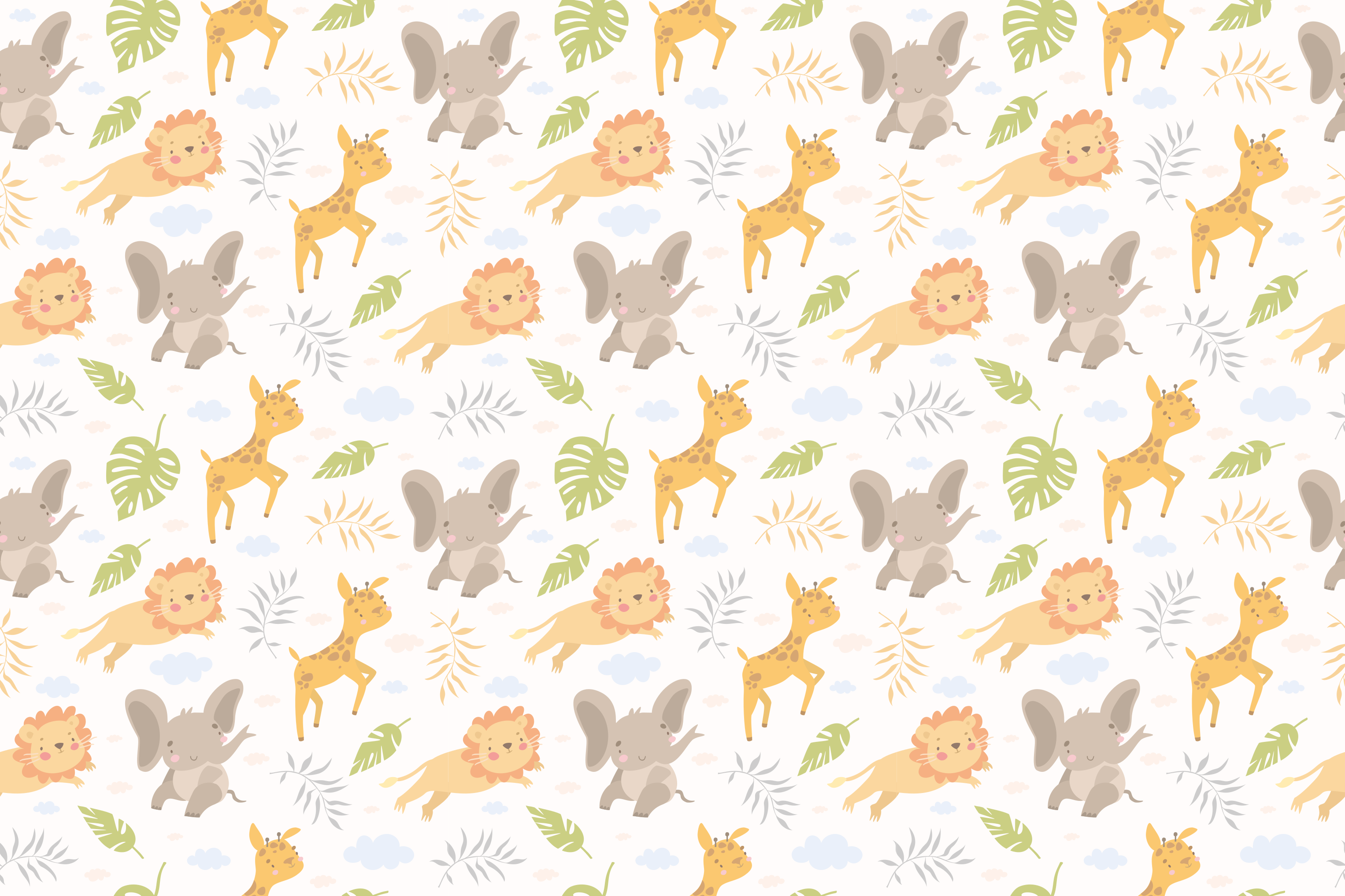 Adorable Safari Creatures kids vinyl rug - TenStickers