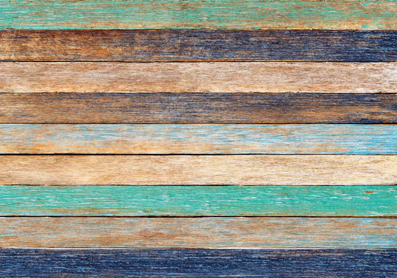 Wood vinyl rug multi-tone wood planks design - TenStickers
