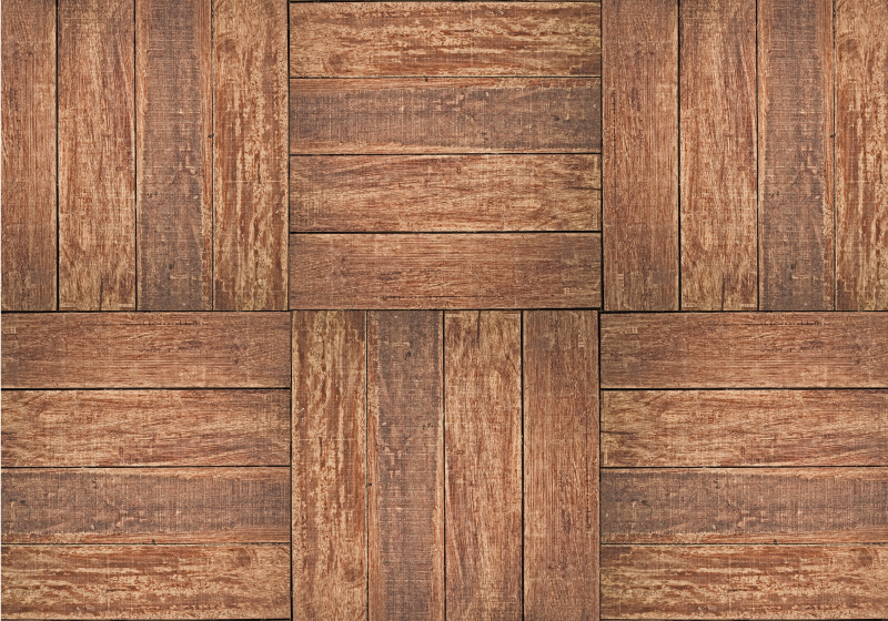 Plank brown texture wood vinyl rug - TenStickers