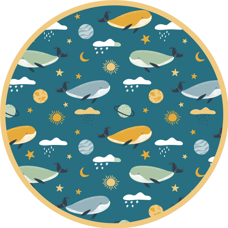 Whale Adventure kids vinyl rug - TenStickers