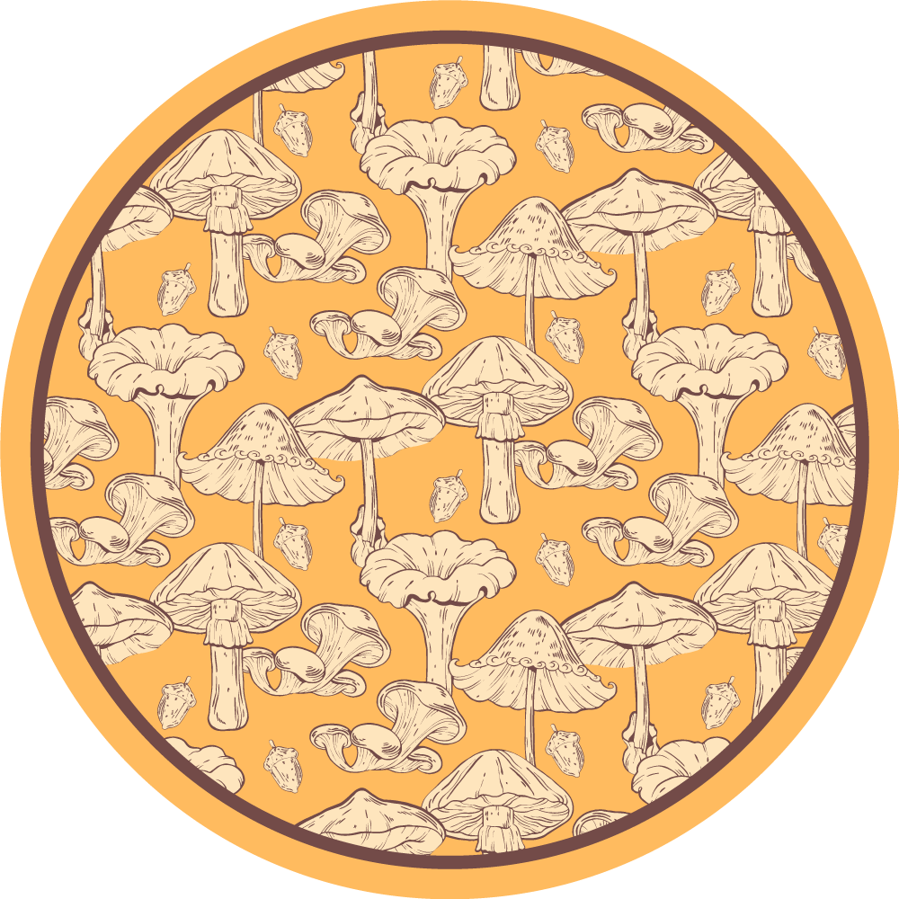 Nature vinyl rug in mushroom design - TenStickers
