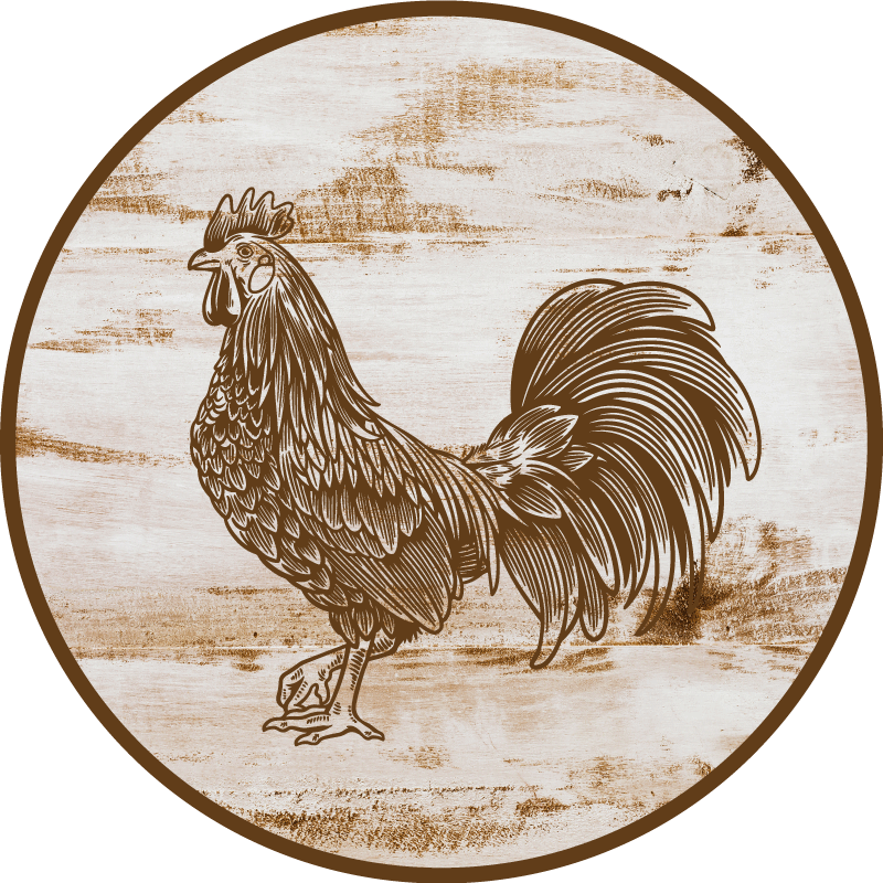 Vintage rooster illustration animal vinyl rug - TenStickers