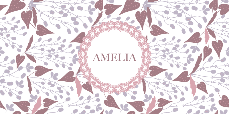 Pastel flowers pattern personalised mat - TenStickers